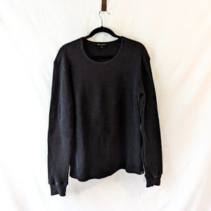 Aether Mens Size Large Waffle Knit Urban Design Crewneck Black Sweater